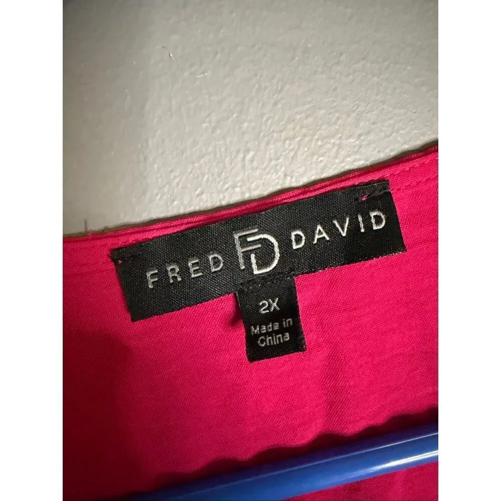 Fred David Pink Sleeveless Top Size 2X NWOT